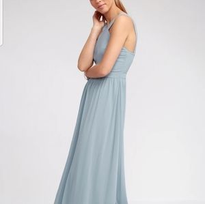Lulus]Air of Romance Light Blue Maxi Dress